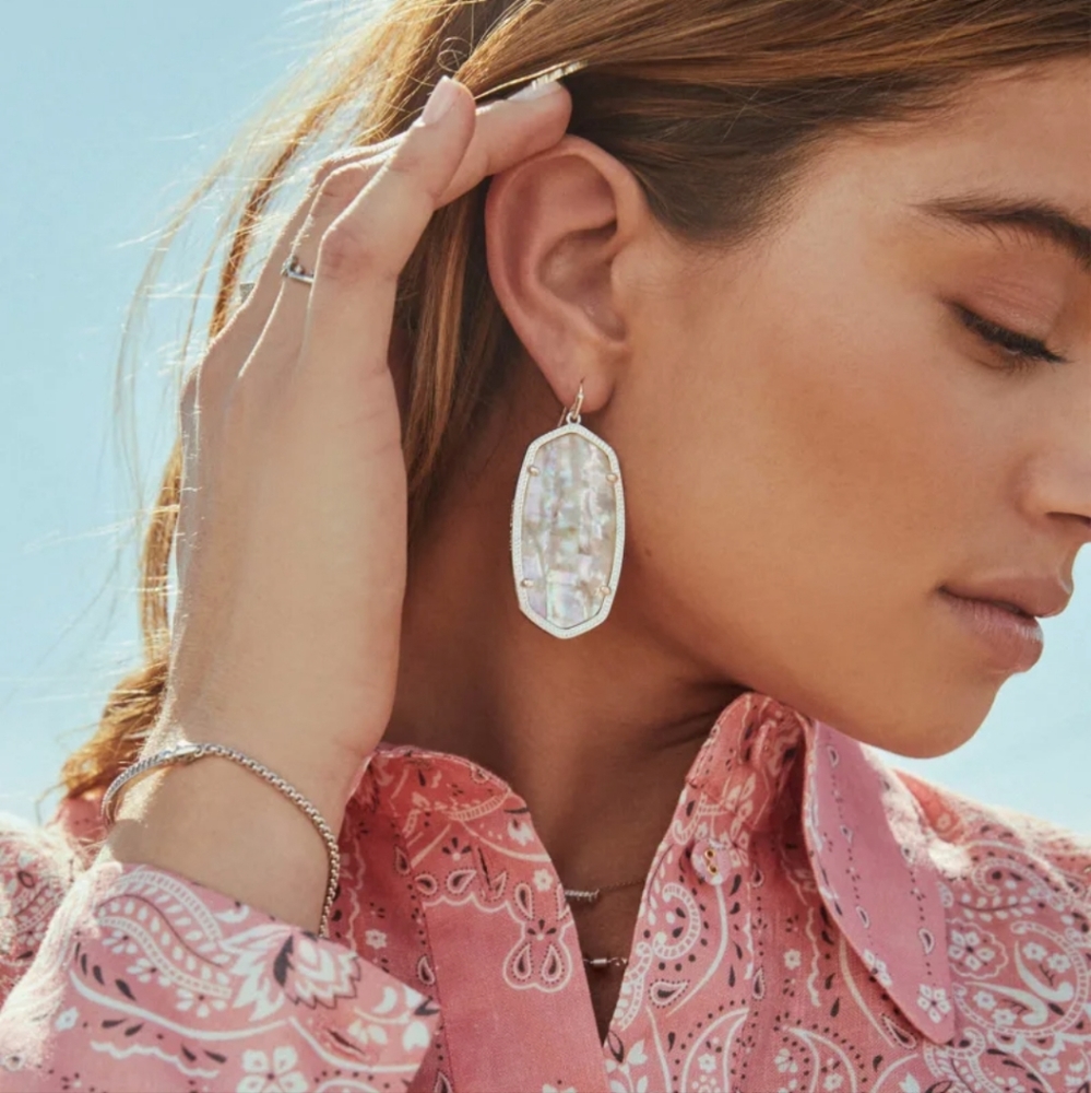 Kendra Scott Abalone Shell Earrings NEW - Picture 3 of 5